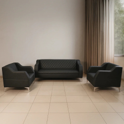 طقم كنب مكتبي – أسود - HC304