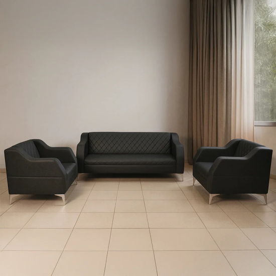طقم كنب مكتبي – أسود - HC304